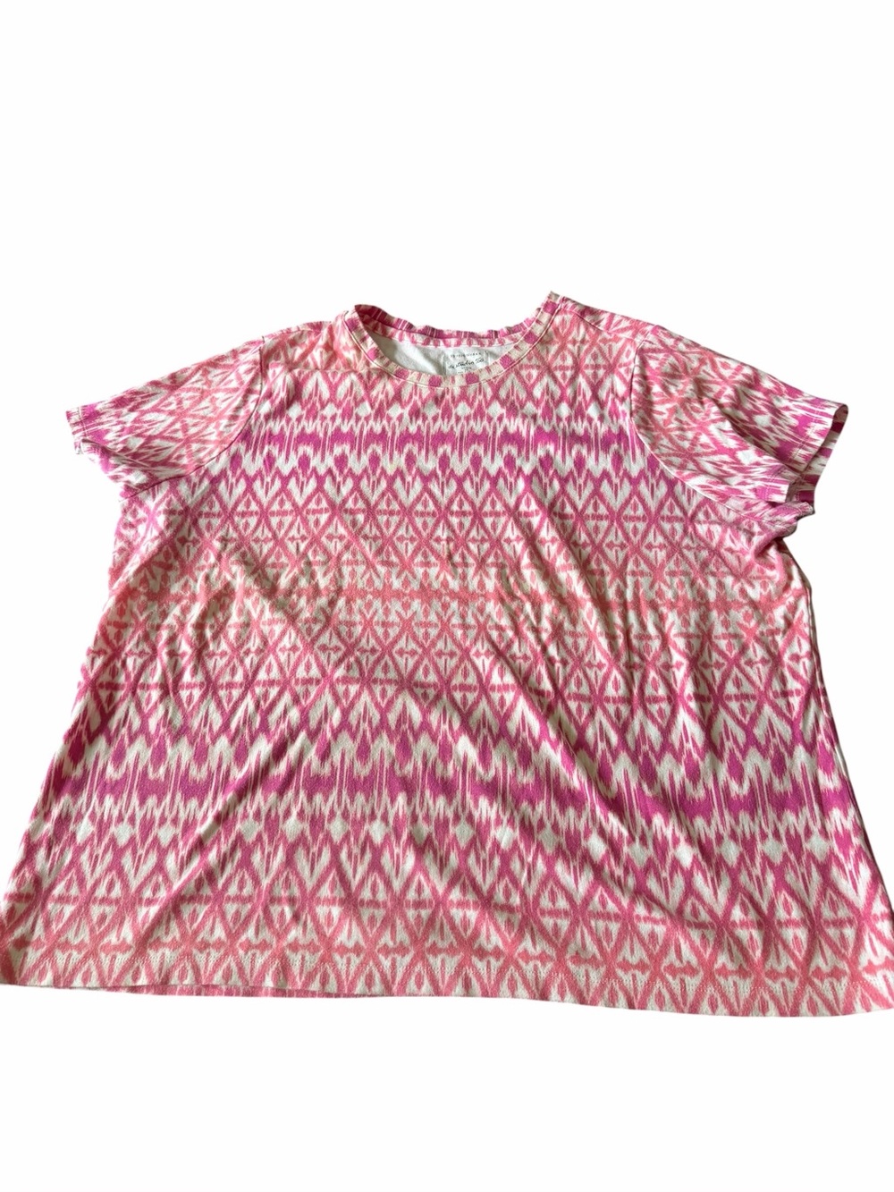 Studio works Women's Pink Patterned Short Sleeve Top